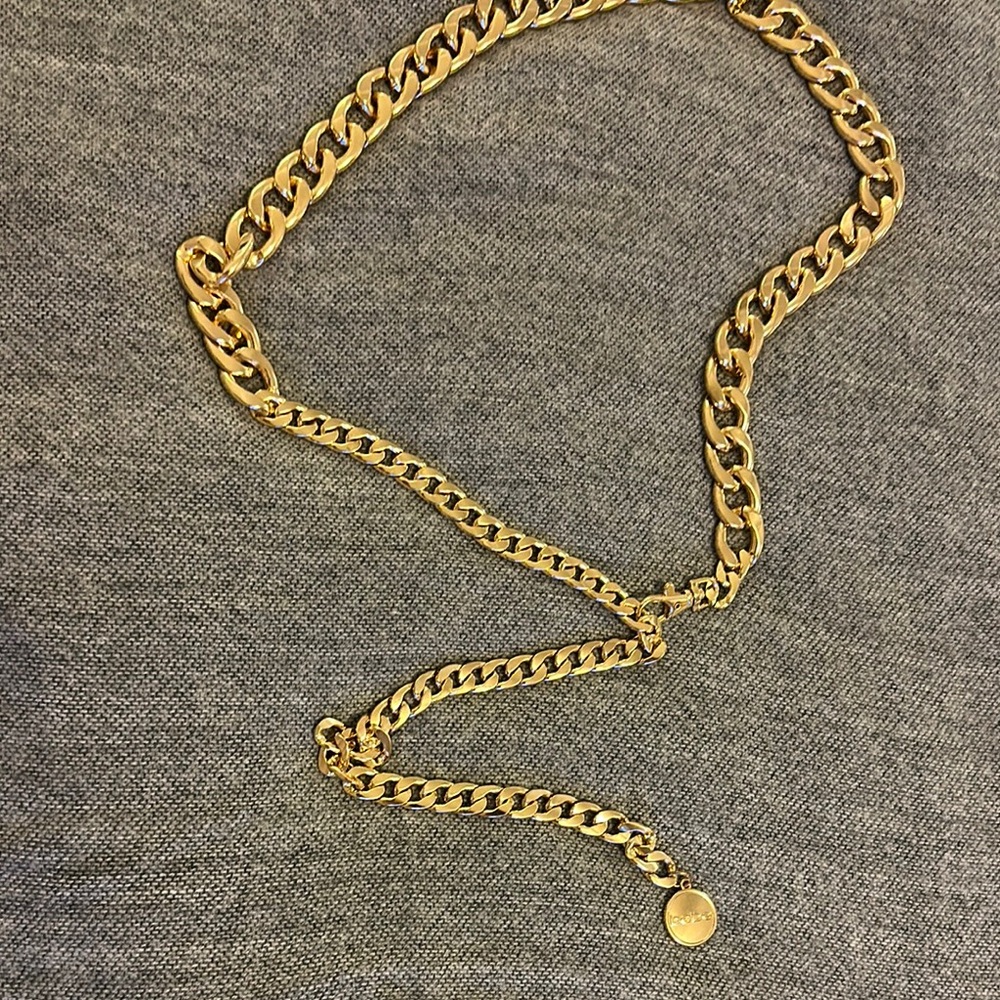 Bebe Gold Chain Belt with Classic Curb Design